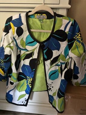 Women's Floral Jacket in Blue & Green by Birch Hill
